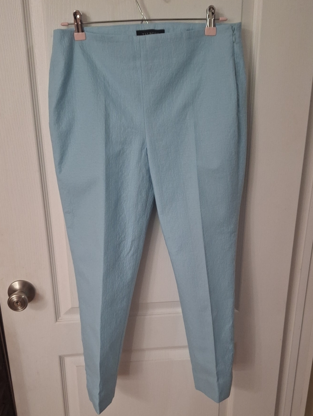 TALBOTS Light Powder Blue Women's Tailored Textured Ankle Pants NWOT Size 6P